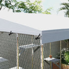 PawHut 76" H Galvanized Steel Catio Outdoor Cat Enclosure with 420D Canopy - Silver-Includes multiple platforms and a sleeping condo for cats 