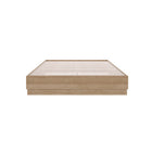 Nexera Milano Platform Bed Frame - Queen Size - Brown Oak-No Box Spring Needed: Compatible with your mattress (sold separately) and equipped with reliable center supports, eliminating the need for a box spring