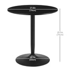 HOMCOM Round Dining Table with Steel Base & Non-slip Pad for Living Room - Black-Its Φ19.75" (Φ50cm) base is large, round, and made of powder-coated steel for greater strength