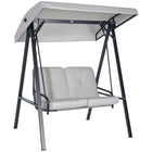 Outsunny 2 Seater Covered Outdoor Swing Chair with Removable Cushion Tilt Canopy - Grey-Comfortably holds 2 people for the lounging experience

