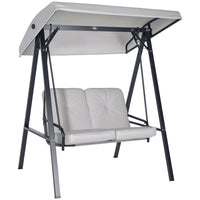 Outsunny 2 Seater Covered Outdoor Swing Chair with Removable Cushion Tilt Canopy - Grey-Comfortably holds 2 people for the lounging experience
