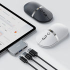 ProtoArc 2-in-1 Travel Hub Mouse - White-The multi-channel design allows you to set up your customized workstation any way you like