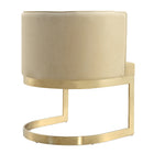 Manhattan Comfort Aura 24.4" Modern Velvet Upholstered Dining Chair - Sand and Polished Brass - Set of 2-Delivered to you Fully Assembled! No Assembly Required