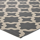 Modway Cerelia Moroccan Trellis Indoor/Outdoor Area Rug - 4 ft W x 6 ft L - Grey/Beige-High Density / Machine-Woven