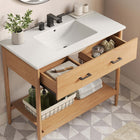 Modway Zaire 36" Bathroom Vanity - Natural/White-Tapered Legs