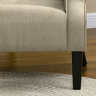 HOMCOM Fabric Accent Chair with Wood Legs - Rolled Arms for Living Room - Beige-Seat Thickness: 9.8" (25 cm) 
