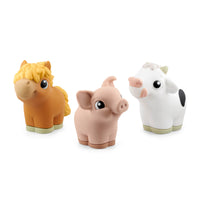 tonies 3-Piece My First tonies: Farm Set - French-Tracklist (in French): Cow: Meuh meuh ! et la chanson de la vache, Tu entends la vache, La vache et le trèfle, Les vaches dans le pré (ambiance sonore et musique), Pig: Groik groik et la chanson du cochon, Tu entends le cochon, Dix petits cochons, On joue dans la boue (ambiance sonore et musique), Horse: Hue hue et la chanson du cheval, Tu entends le cheval, Maman cheval et son poulain, Au trot jusqu'au pommier (ambiance sonore et musique)
