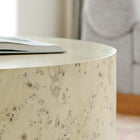 Modway Cosmos 35" Round Burl Wood Coffee Table - Bleached Burl-Adaptable Placement