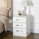 HOMCOM Modern Nightstand with 3 High Gloss Drawers - White - Set of 2-Ample top space to place drinks, decorations, and more