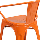 Flash Furniture Orange Metal Indoor-Outdoor Chair with Arms-Galvanized Steel Construction