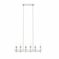 Modway Skylark 6-Light Chandelier - Clear/Polished Nickel-Modern 6-Light Chandelier
