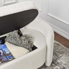 Modway Nebula Boucle Upholstered Bench - Ivory-80º Hinged Seat