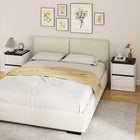 HOMCOM Nightstands for Bedroom - White - Set of 2-Spacious top and two drawers help you maintain a clutter-free and organized bedside