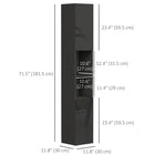 Kleankin High Gloss Bathroom Cabinet with Door and Shelves - Black-Anti-tipping design ensures safety  