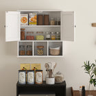 HOMCOM Farmhouse Bathroom Wall Cabinet, Open Compartments and 2 Doors - White-Constructed from robust painted MDF for lasting use
