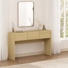 Manhattan Comfort Linda Modern 3-Drawer Console Table - Natural Oak-Includes 3 Spacious Drawers with .75 Extension