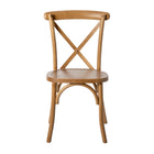Flash Furniture HERCULES Series Stackable Pecan Wood Cross Back Chair-Attractive downward ''U'' design adds stability