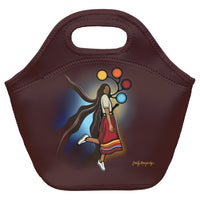 Oscardo A Skirt with a Story by Emily Kewageshig Lunch Bag-Authentic Indigenous Art Designs - Showcases stunning artwork by First Nations, Inuit, and Métis artists from across Canada, bringing Indigenous culture and creativity to everyday life