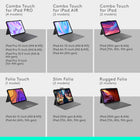 Logitech Combo Touch iPad Air 13" (M2/M3/M4) Keyboard Case - Oxford Grey - English-Type away, day or night: The adjustable wireless backlit keyboard glows elegantly with precise lighting, so your mood-lit work sessions are even more enjoyable than ever 