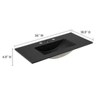 Modway Cayman 36" Bathroom Sink - Black-Ceramic Construction