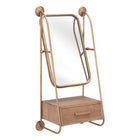 Zuo Peralta Mirror Shelf - Brass/Brown-6