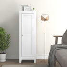 HOMCOM 40" H Kitchen Pantry Cabinet with Adjustable Shelves and Single Door for Dining Room - White-Alloy handle and magnetic door make it easy to open and close 