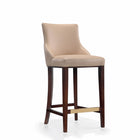 Manhattan Comfort Shubert 22.64" Modern Leatherette Upholstered Barstool - Tan-Weight Capacity: 250 Lbs