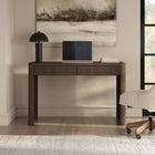 Hudson&Canal Palmera Rectangular Fluted Desk - 47.5" W - Brown Oak-A modern contemporary design for your home office, kitchen nook, den, and more