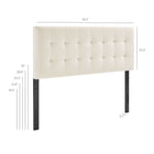 Modway Lily Stain-Resistant Performance Velvet King Size Headboard - Alabaster-King Size Headboard