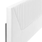 Modway Patience Channel Tufted Performance Velvet Full/Queen Headboard - White-Dense Foam Padding
