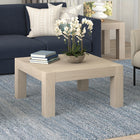 Hudson&Canal Langston 34"W Square Coffee Table - Alder White-Finished in wood-look alder white