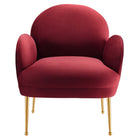 Modway Transcend Performance Velvet Armchair - Maroon-Assembly Required