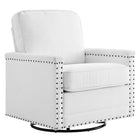 Modway Ashton Upholstered Fabric Swivel Chair - White-Modern Swivel Chair