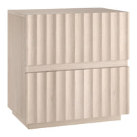 Hudson&Canal Jaylen Rectangular Fluted Nightstand - 24" W - Alder White-Modern contemporary design for your bedroom, guest suite, or anywhere you need a little extra storage