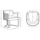 Manhattan Comfort Raya 25.2" Modern Leatherette Upholstered Dining Armchair - Cream-Upholstered in Luxurious Leatherette with High Density Foam Filled Padding