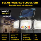 Bell+Howell Bionic Floodlight Solar Powered Motion Activated Light - 500 Lumen - Black-Bionic flood light has 3 adjustable panels that can be oriented in any direction, allowing you to focus light output to a preferred or desired location around your home or yard in seconds and brighten up an area of over 1000 sq. ft