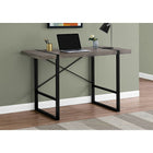 Monarch Specialties 7310 48" Computer Desk - Dark Taupe/Black Metal-Robust metal legs in a black finish are incorporated into the desktop for an interesting visual effect