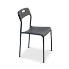 CB Office Tactic Multi-Purpose Armless Stacking Chairs - Black - 4 Pack-Waterfall seat edge and ergonomic back