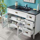 Modway Isle 48" Bathroom Vanity Cabinet - White/Black-Ceramic Sink Basin