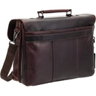 Mancini Buffalo Double Compartment Briefcase for 15.6" Laptop - 15.6" x 6" x 11.75" - Brown-Accommodates up to 15.6" laptops