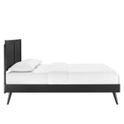 Modway Alana Wood Full Platform Bed with Splayed Legs - Black-Rubberwood Legs