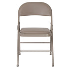 Flash Furniture HERCULES Series Double Braced Vinyl Folding Chair - Grey-Padded Metal Folding Chair