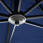Outsunny 8' L x 8' W Square Patio Hanging Offset Umbrella with 360° Rotation - Dark Blue-Top vent offers good airflow and prevents tipping over   