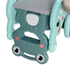 Qaba 3-in-1 Kids Slide and Rocking Horse - Green-Humanized handrail design, gentle slope and easy climbing steps 
