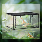 PawHut Glass Reptile Terrarium with Thermometer and Water Basin - Black-Raised bottom frame in order to fit a substrate heater 