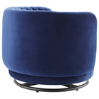 Modway Embrace Tufted Performance Velvet Swivel Chair - Black Navy-Swivel Base