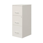 Hirsh 3-Drawer Vertical Filing Cabinet with Lock - Pearl White-Smooth patented glide suspension
