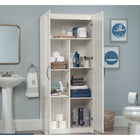 Sauder Storage Cabinet - White-Clear instructions: With illustrated instructions and labeled parts, you'll set it up quickly and easily