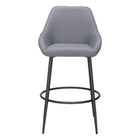 Zuo Vila Barstool - Grey - Set of 2-Comfy and durable polyester fabric