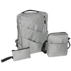Club Rochelier Backpack 3-Piece Set - Grey-EPE foam padded interior laptop holder